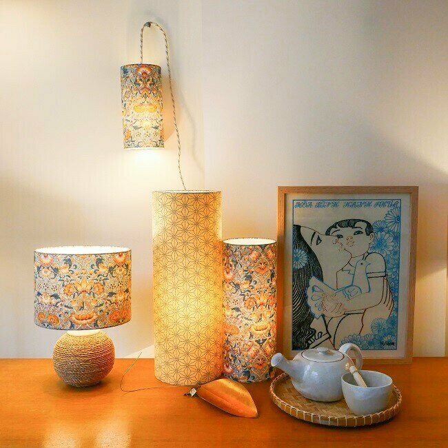 Lampe Baladeuse design en tissu style boho chic nature motif art