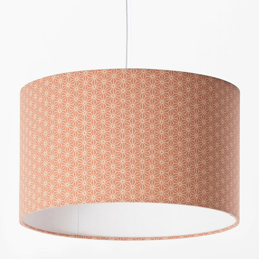 Lampe baladeuse design en tissu motif japonais étoile - Hoshi rose