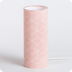 Lampe tube  poser tissu Cubic rose M