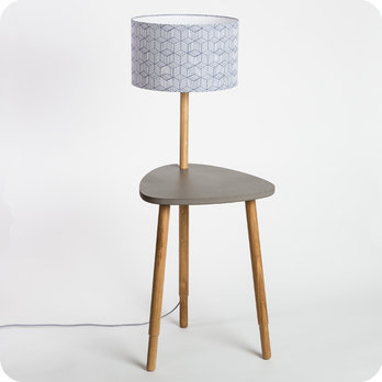 Lampe-table en chêne massif et medium Séléné