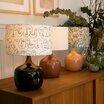 Lampes cramique Terra avec abat-jours Human, Gaze cru et Golden lily 25
