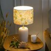 Lampe  poser en porcelaine Naturel avec abat-jour W. Morris Seaweed 20 allume