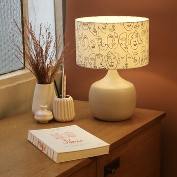Lampe cramique Terra Poudr avec abat-jour Dany 25
