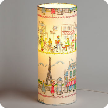 Lampe tube  poser tissu Happy Paris allume M